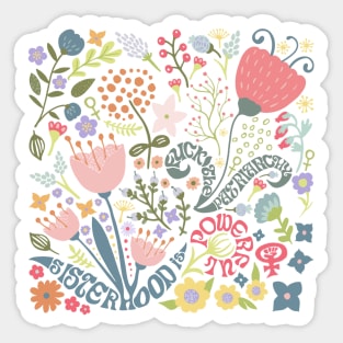 Folksy Flowers With Hidden Feminist Message Sticker